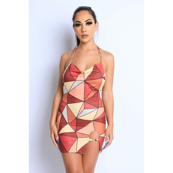 Dresses & Skirts - Women Slim fitted sleeveless backless halter neck short sexy mini dress